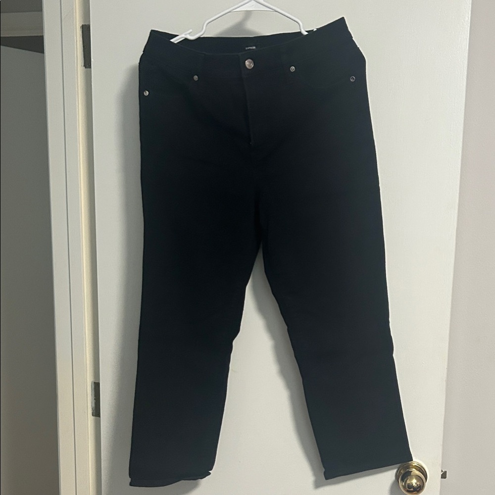 Express Black Ankle Crop Jeans